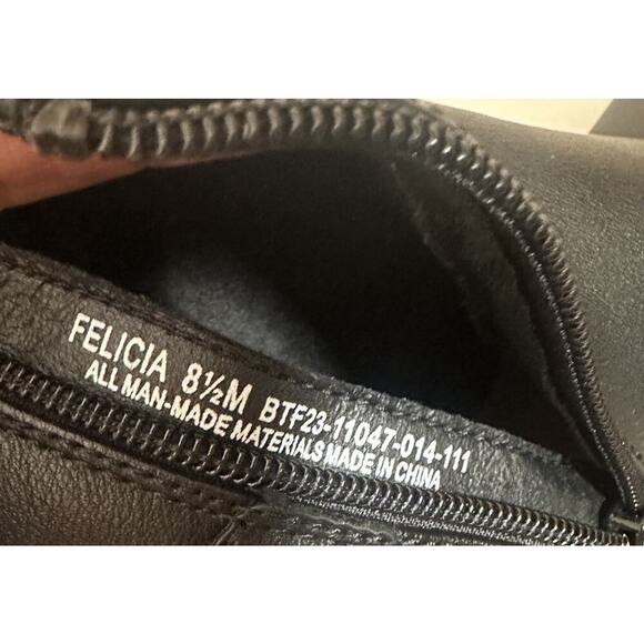 Baretraps Felicia Vegan Leather Chunky Heel Side Zip Black Ankle Boots Sz 8.5 M - Picture 8 of 16